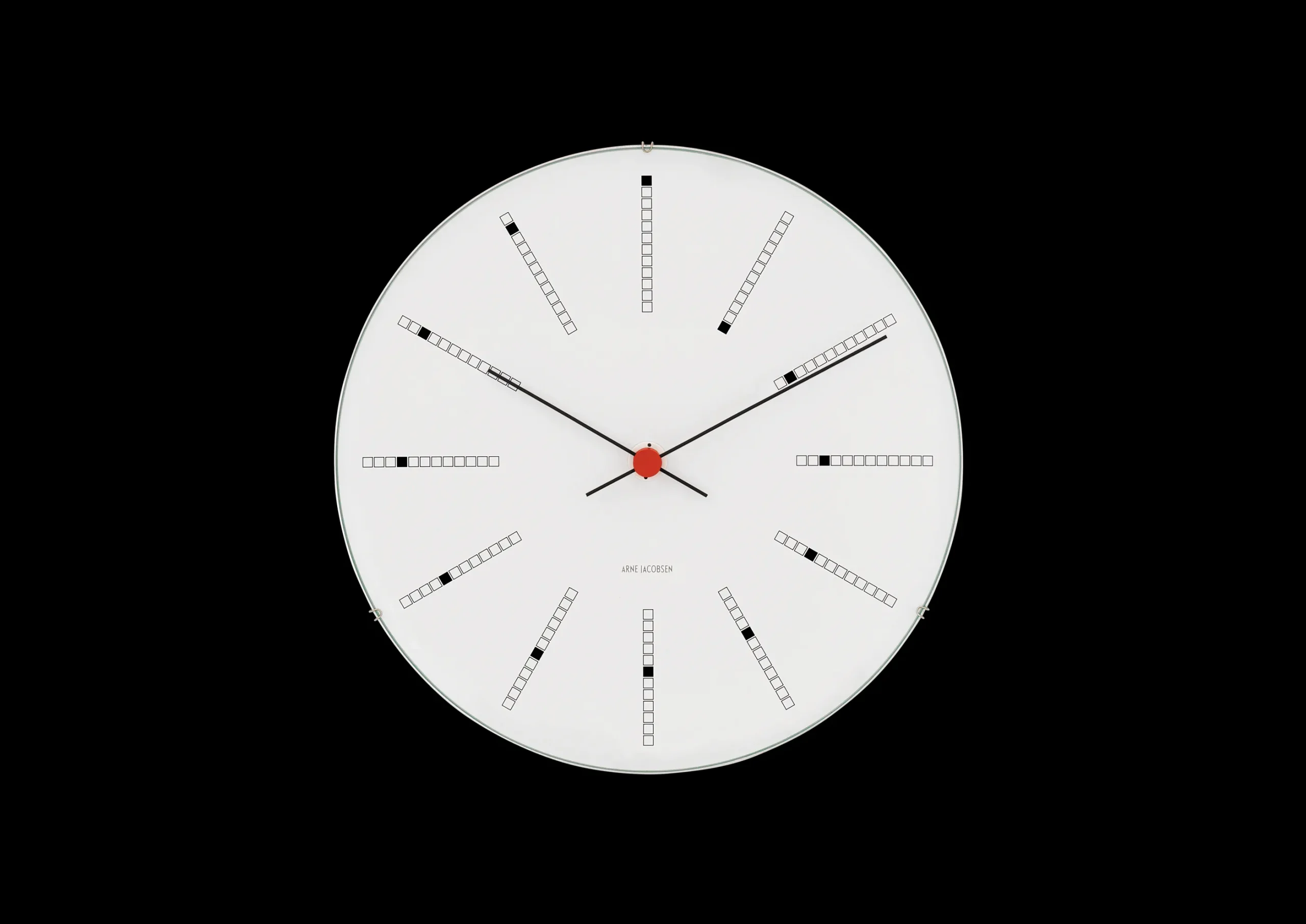 Arne Jacobsen Clocks Bankers Veggur Ø21 cm hvit/sort/rød