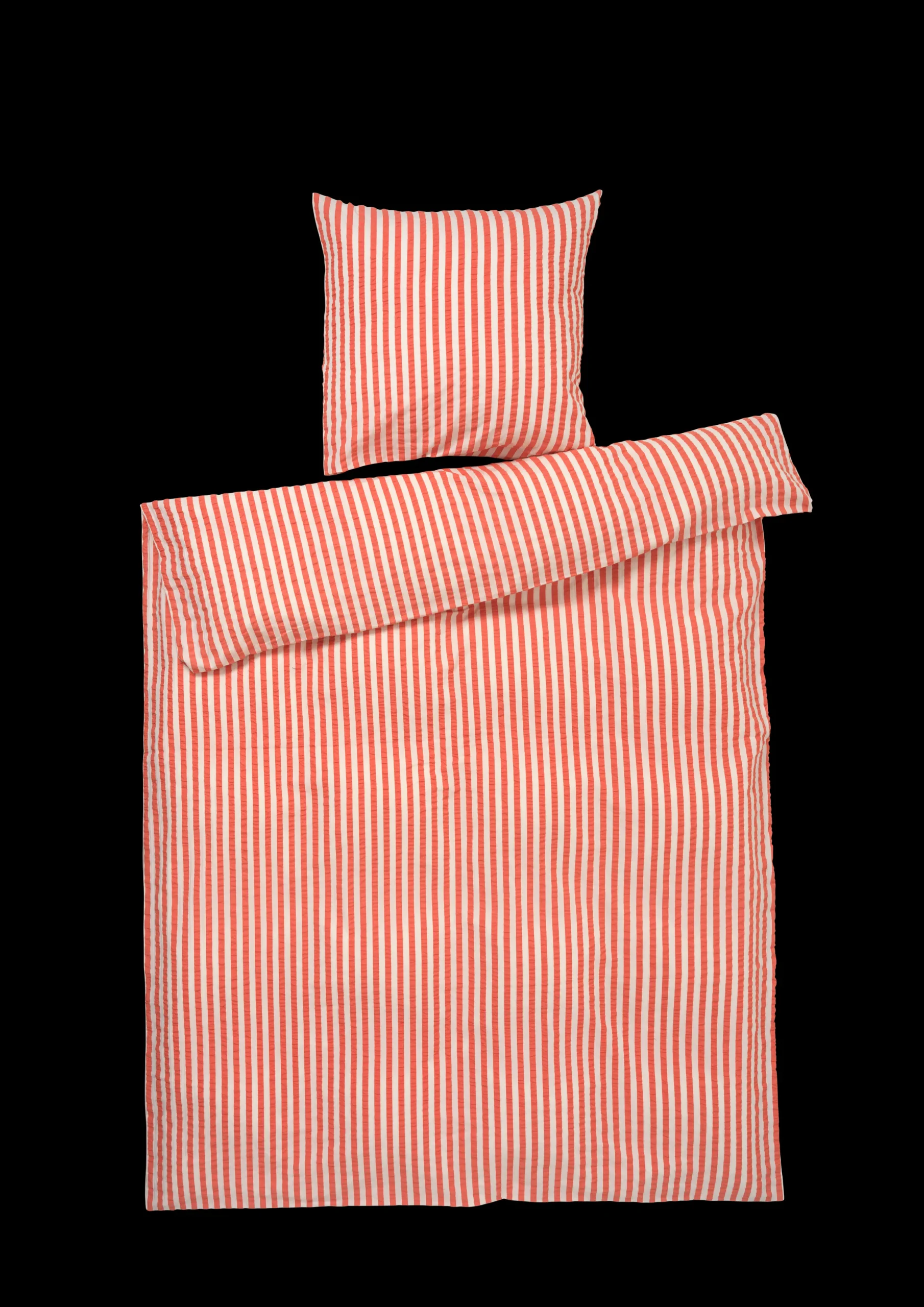 JUNA Bæk&Bølge Lines Sengetøy 140x220 cm chili/bjørk NO