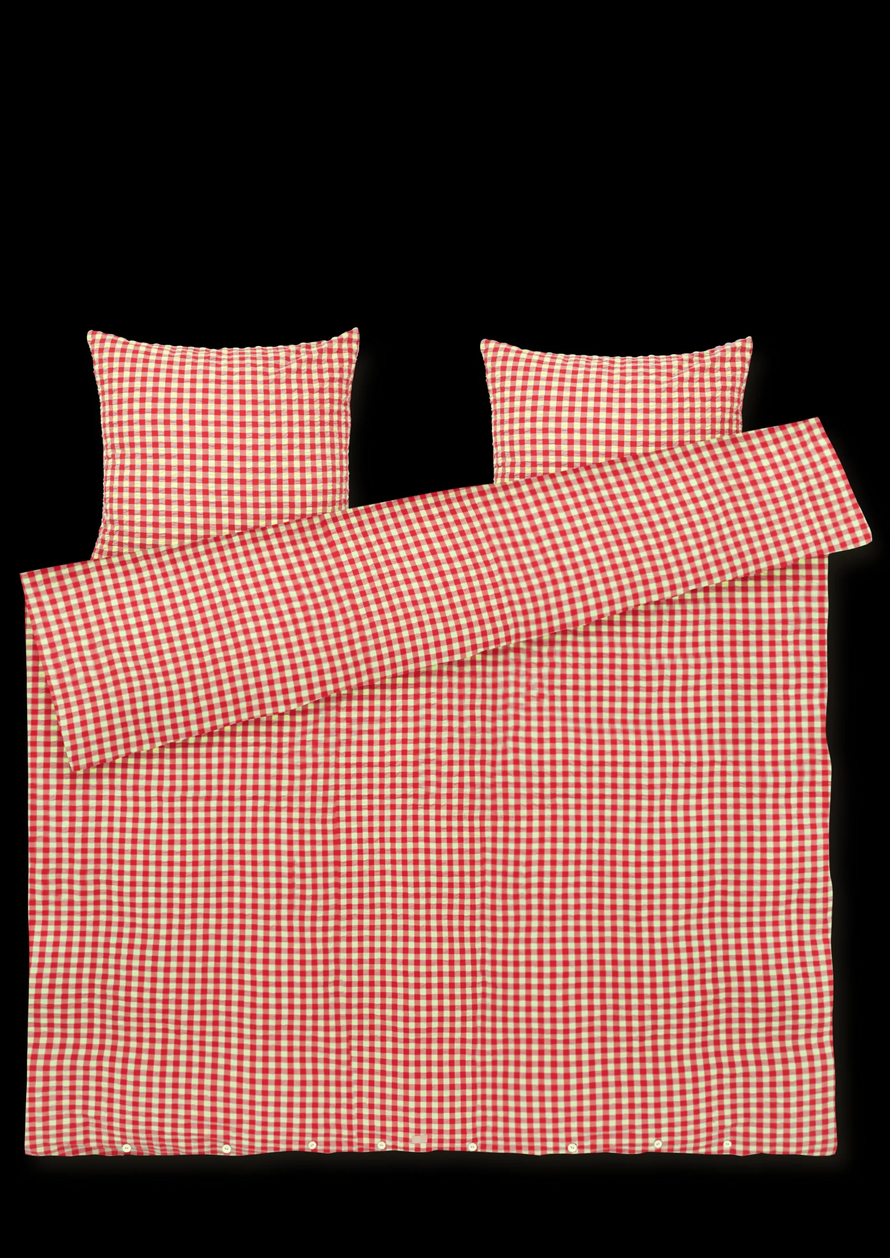 JUNA Bæk&Bølge Sengetøy 200x220 cm rød/gul DK