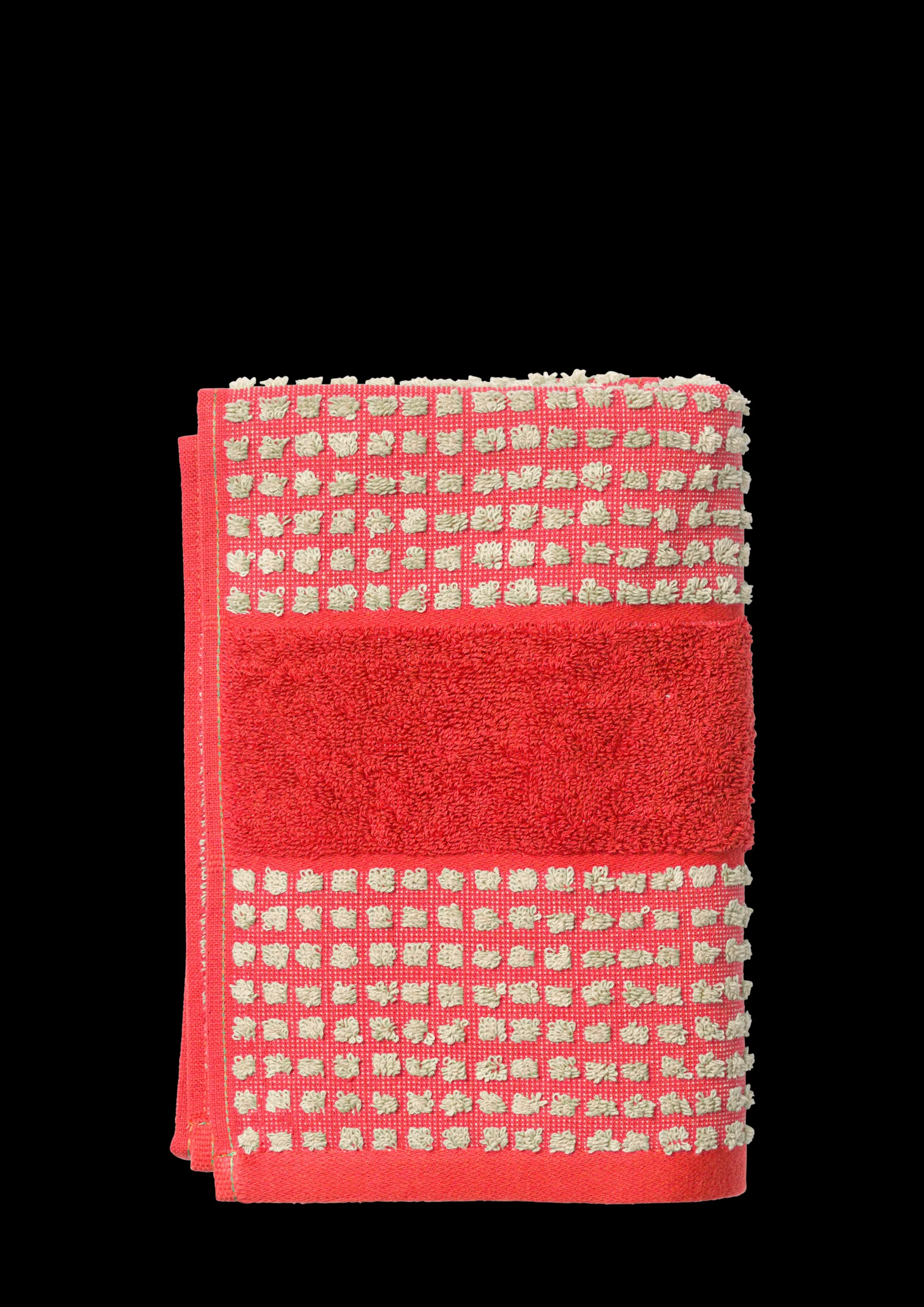 JUNA Check Håndkle 50 x 100 cm rød/sand – Handle hos oss