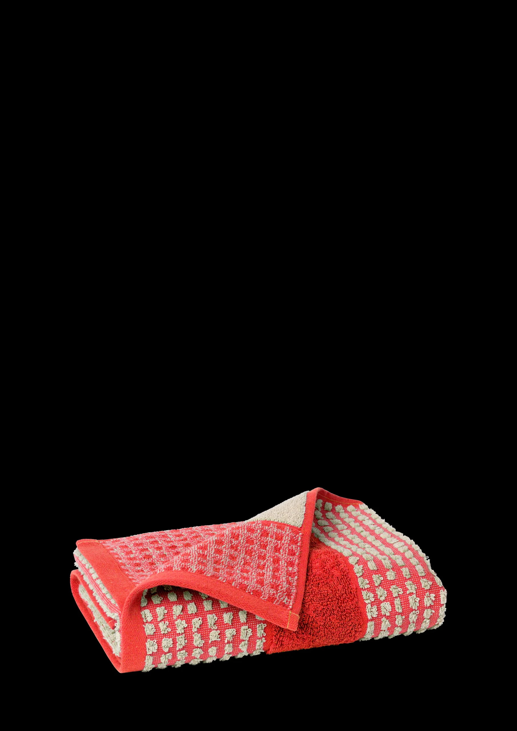 JUNA Check Håndkle 50 x 100 cm rød/sand – Handle hos oss