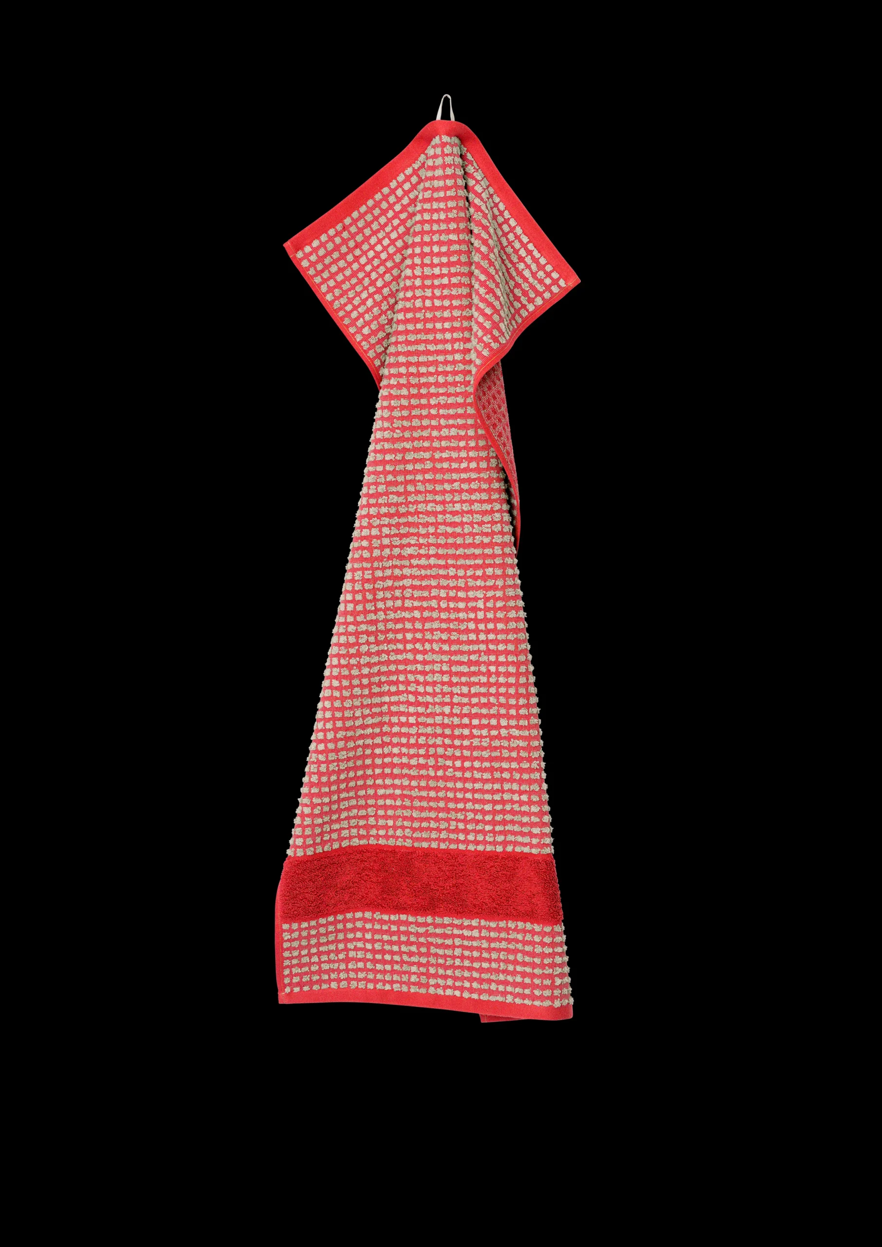 JUNA Check Håndkle 50 x 100 cm rød/sand – Handle hos oss