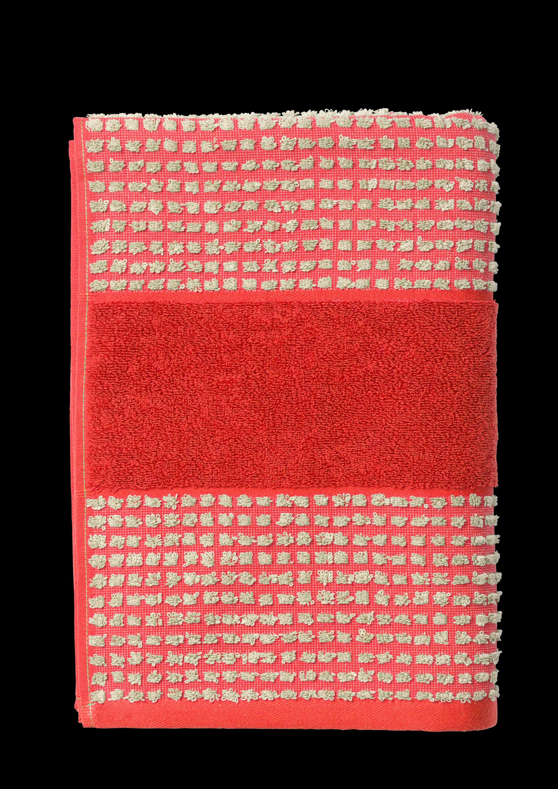 JUNA Check Håndkle 70 x 140 cm rød/sand – Handle hos oss