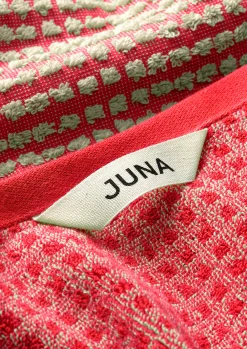 JUNA Check Håndkle 70 x 140 cm rød/sand – Handle hos oss