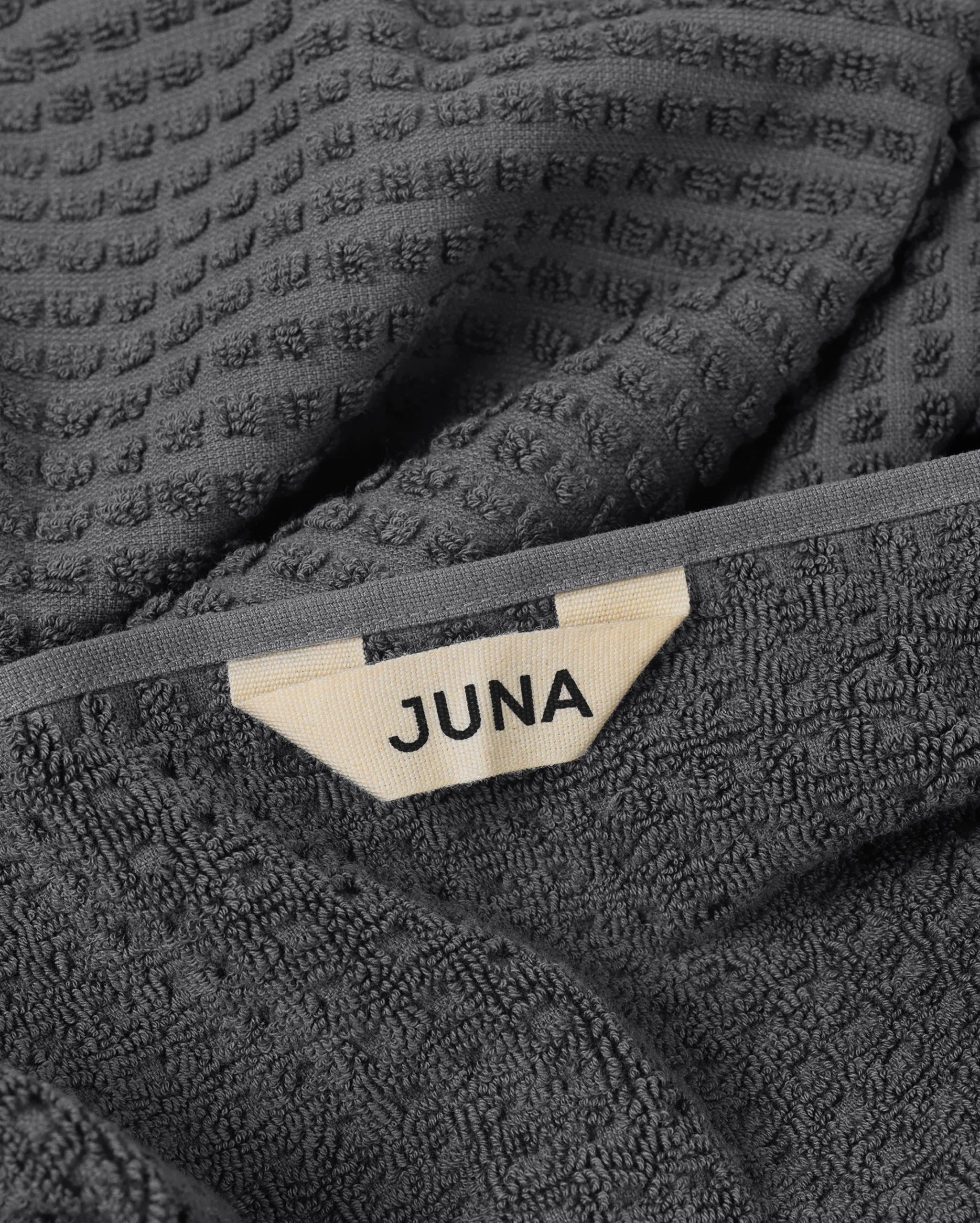 JUNA Check Håndkle 50x100 cm mørk grå
