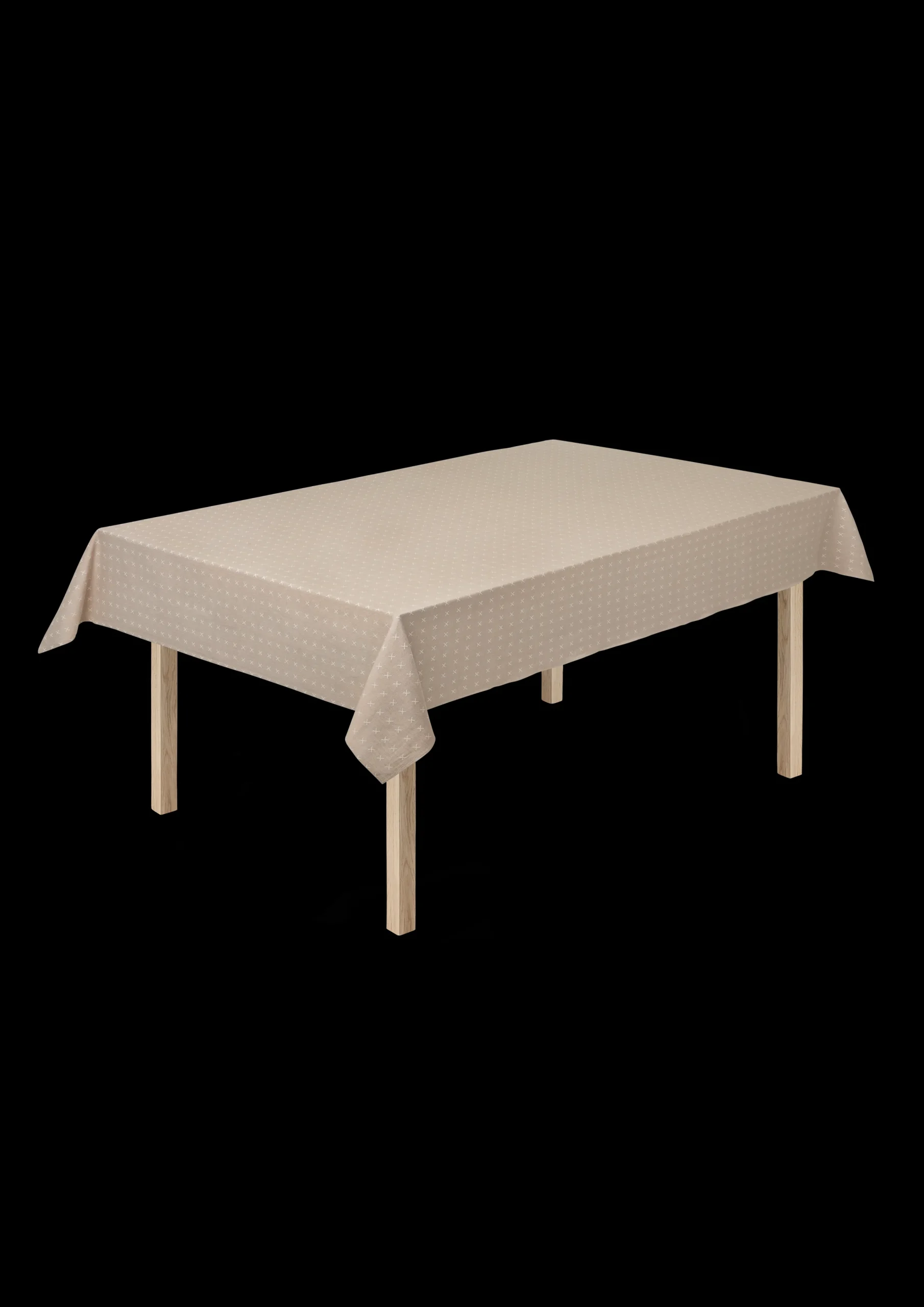 JUNA Cross Damaskduk 150x350 cm sand