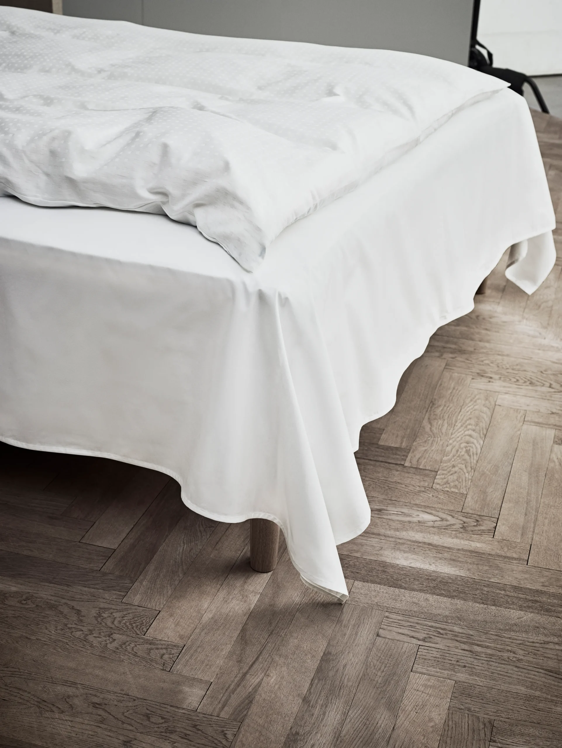 JUNA Percale Flatt laken 240x260 cm hvit