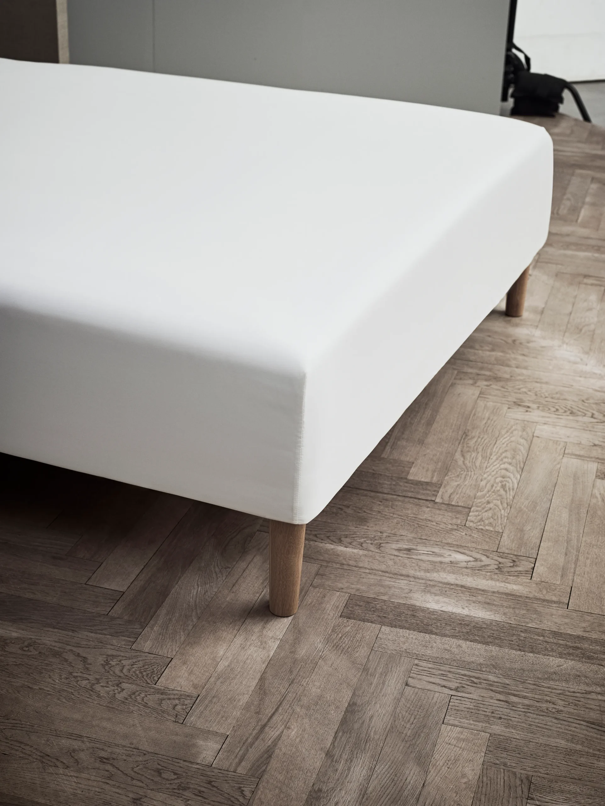 JUNA Percale Laken til rammemadrass 180x30x210 cm hvit