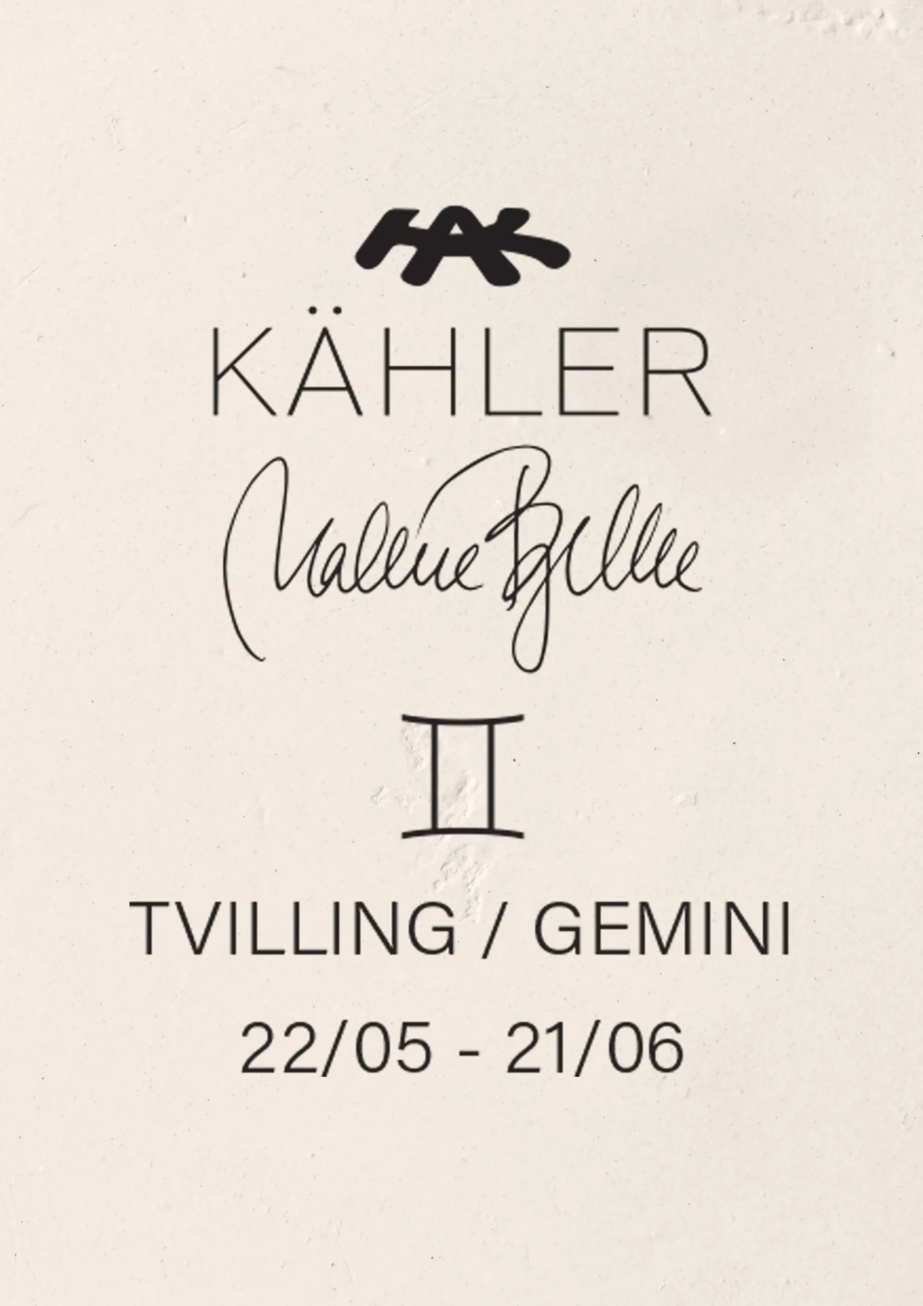 Kähler Astro Gemini H24 hvit
