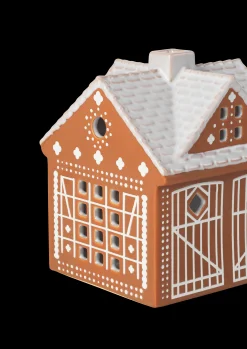 Kähler Gingerbread Lyshus Julestall H11.5 brun - Kjøp nå