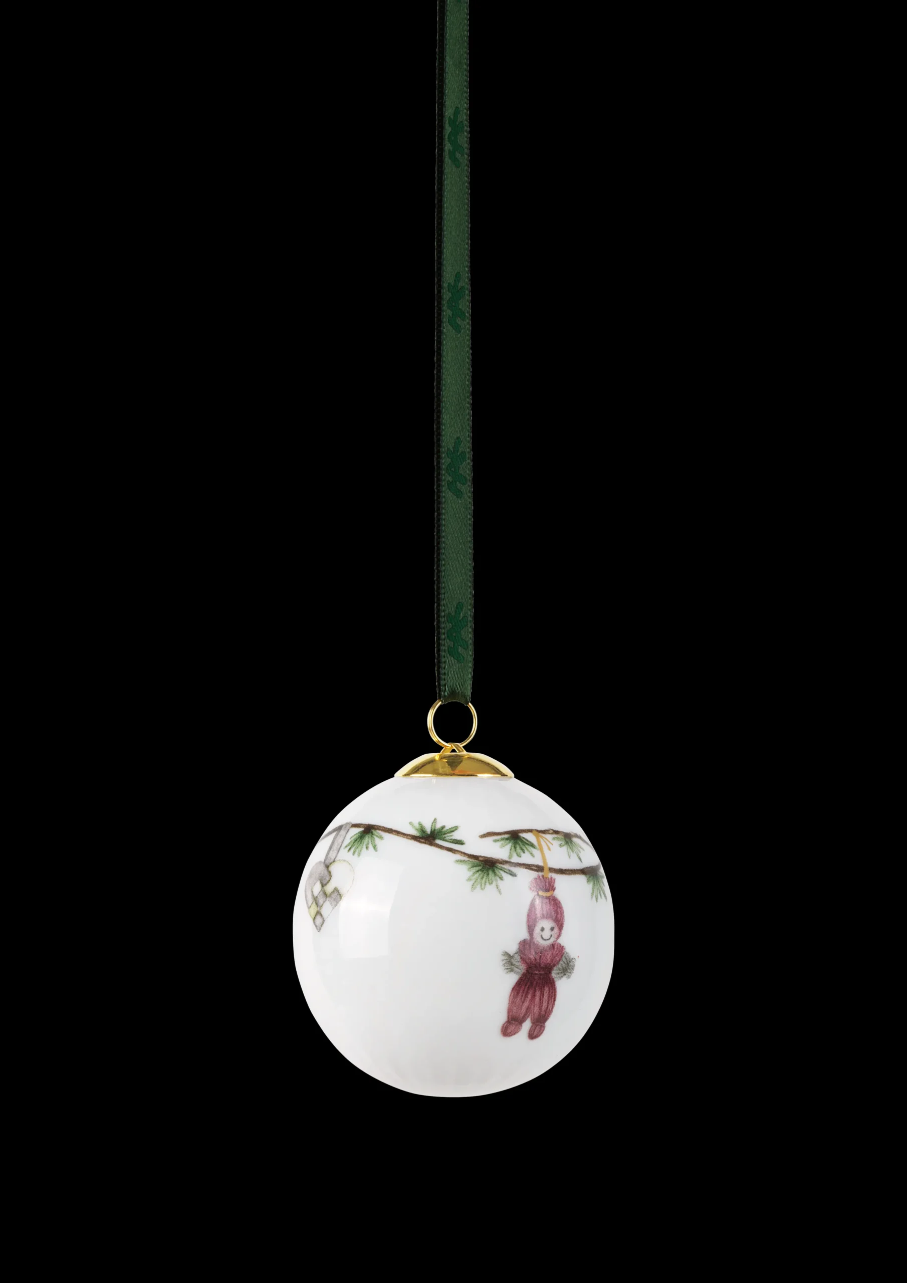 Kähler Hammershøi Christmas ornaments hvit m. deko 3 stk.
