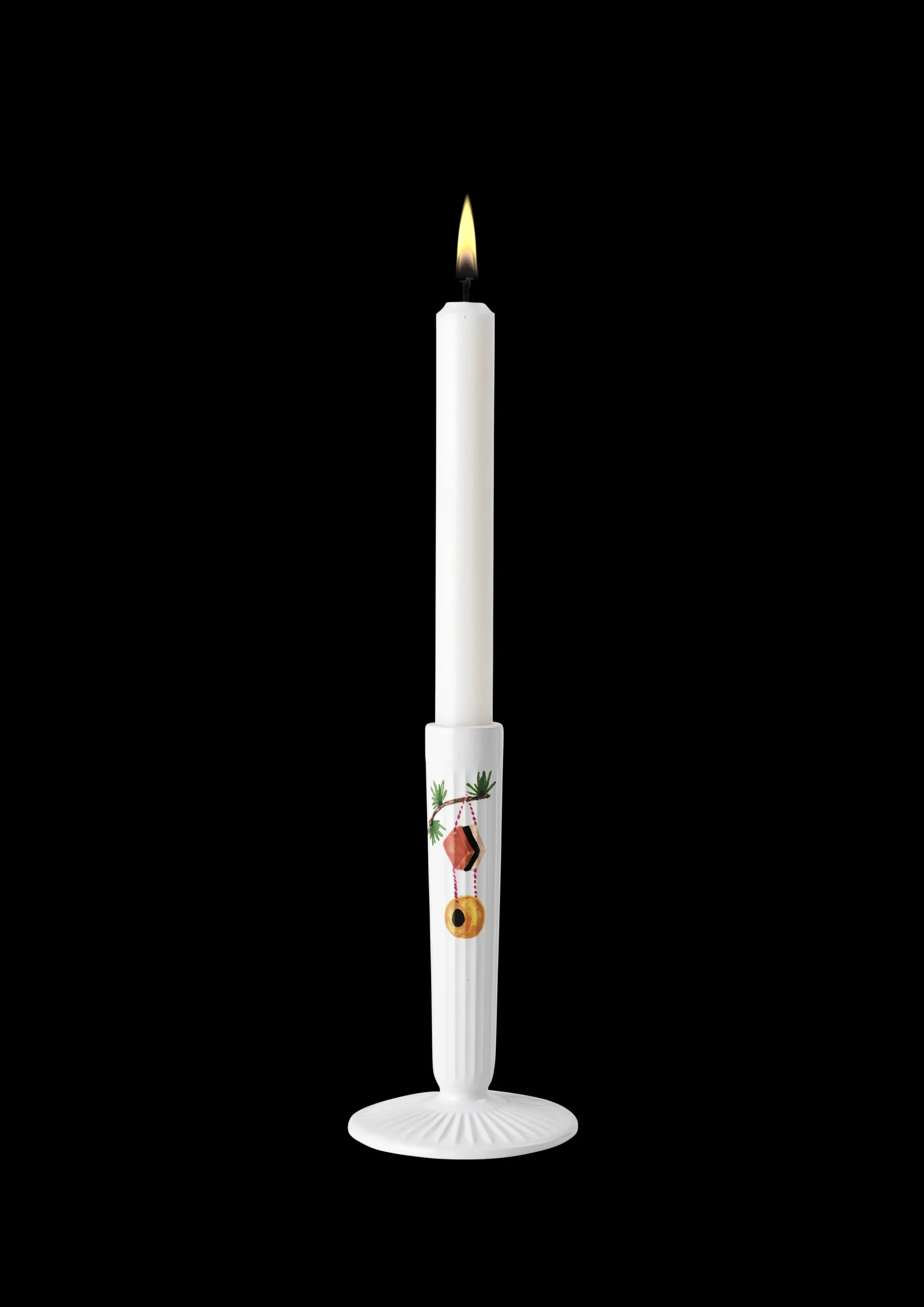 Kähler Hammershøi Christmas Lysestake H16 hvit m. deko