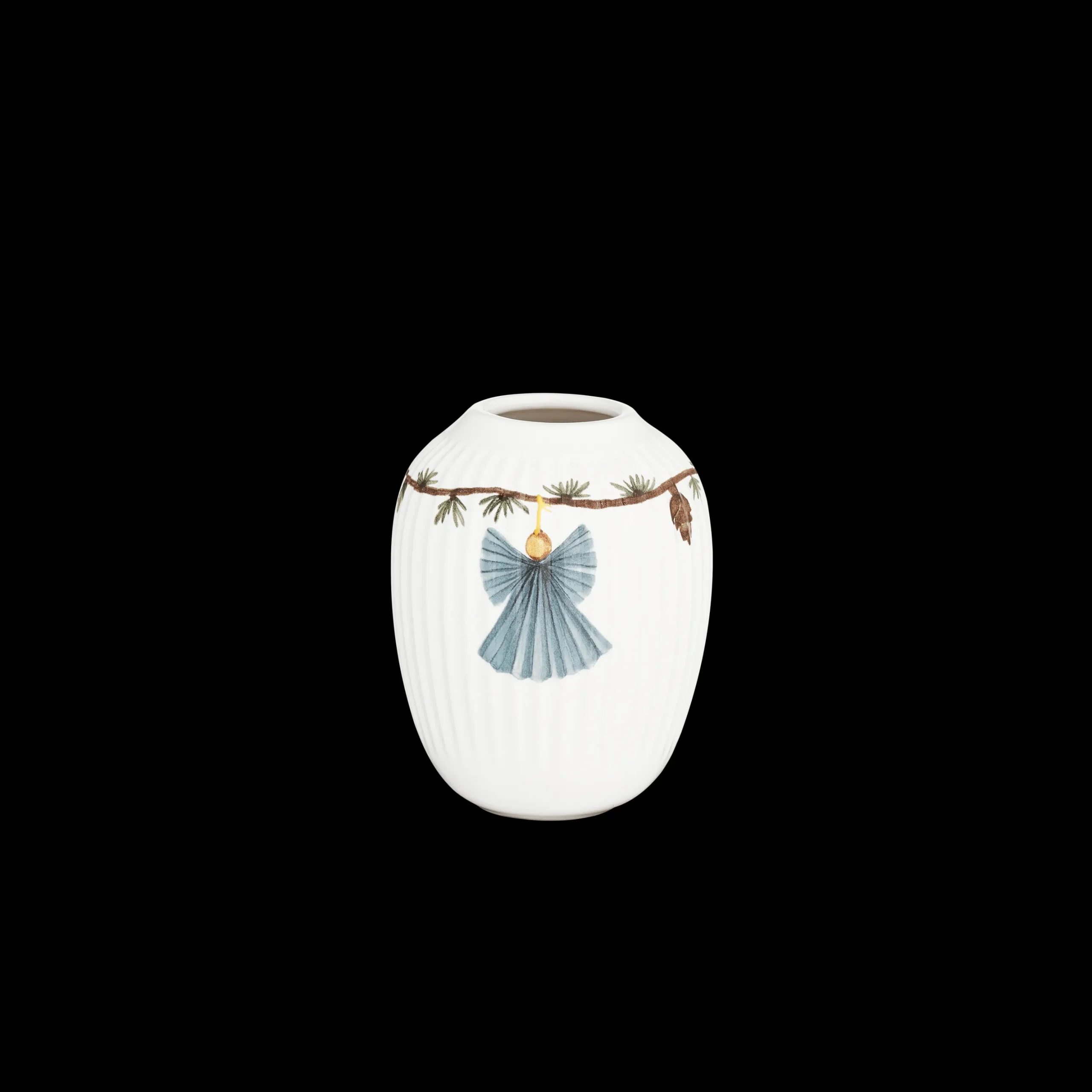 Kähler Hammershøi Christmas Vase H10.5 hvit m. deko