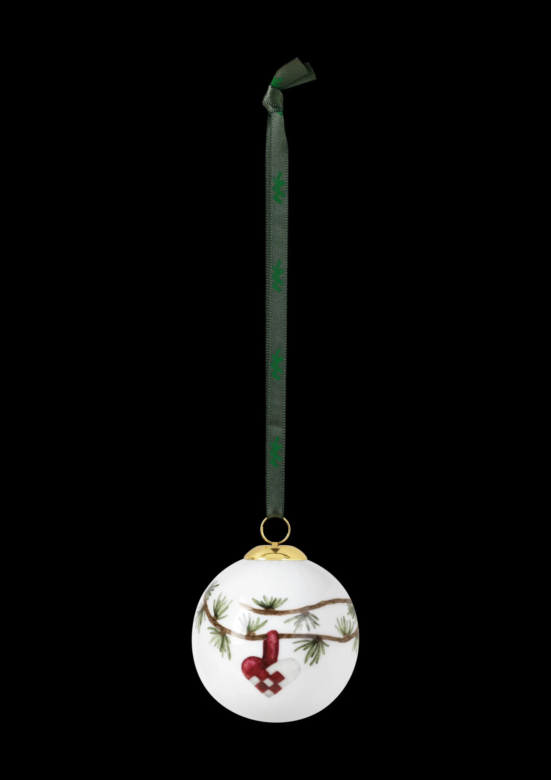 Kähler Hammershøi Christmas Kule 2018 Ø6 cm hvit m. deko