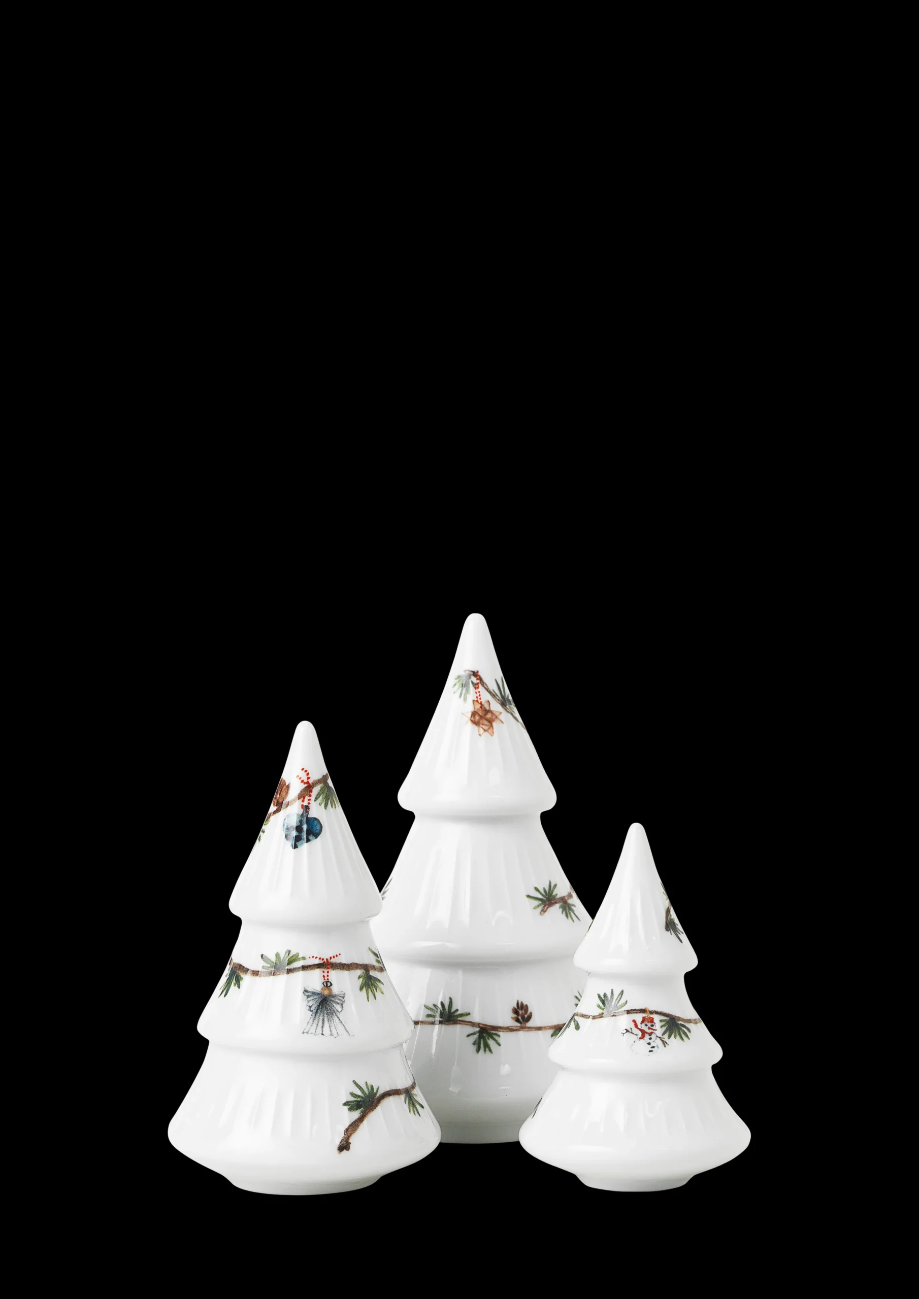 Kähler Hammershøi Christmas tree hvit m. deko 3 stk.