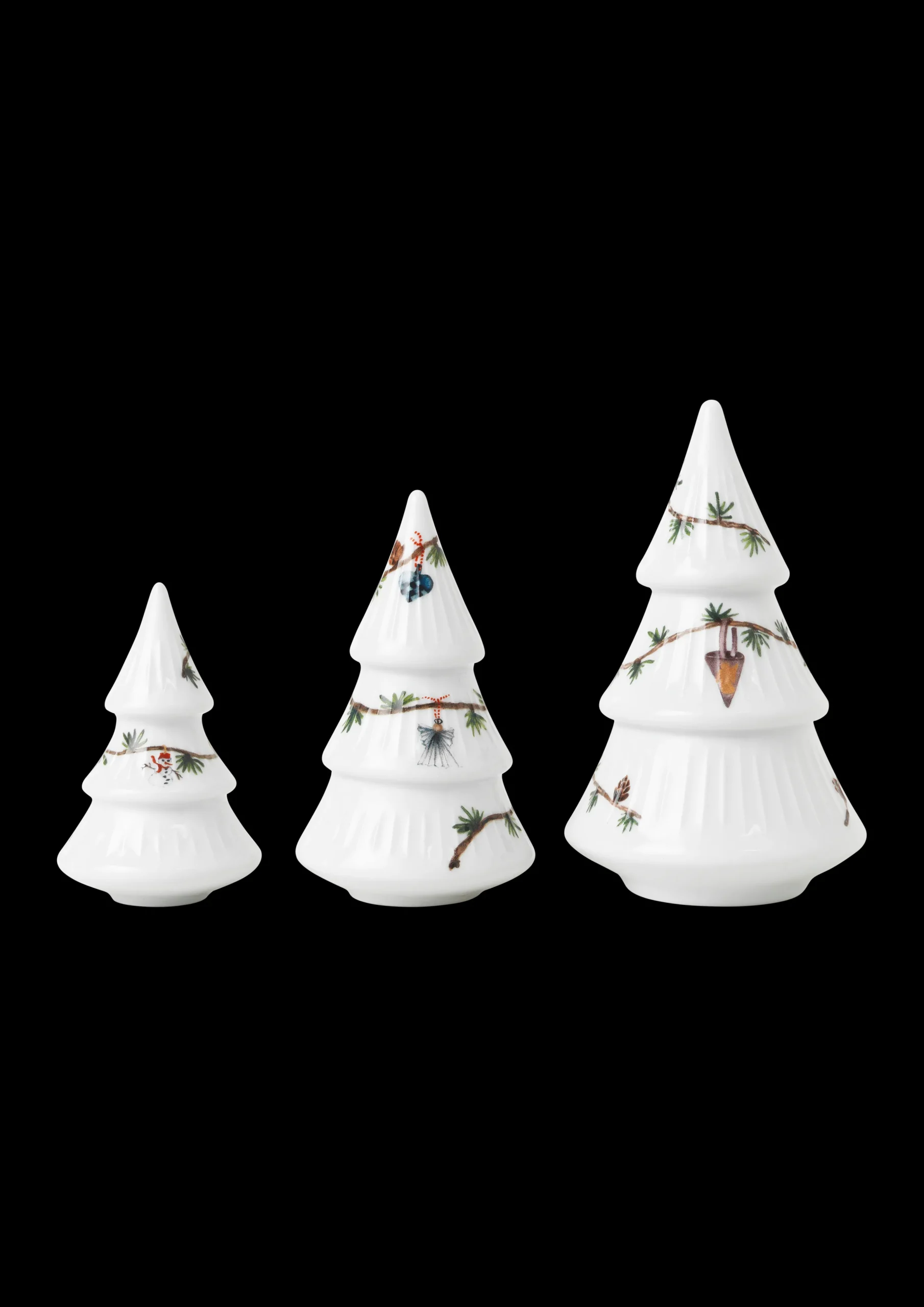 Kähler Hammershøi Christmas tree hvit m. deko 3 stk.