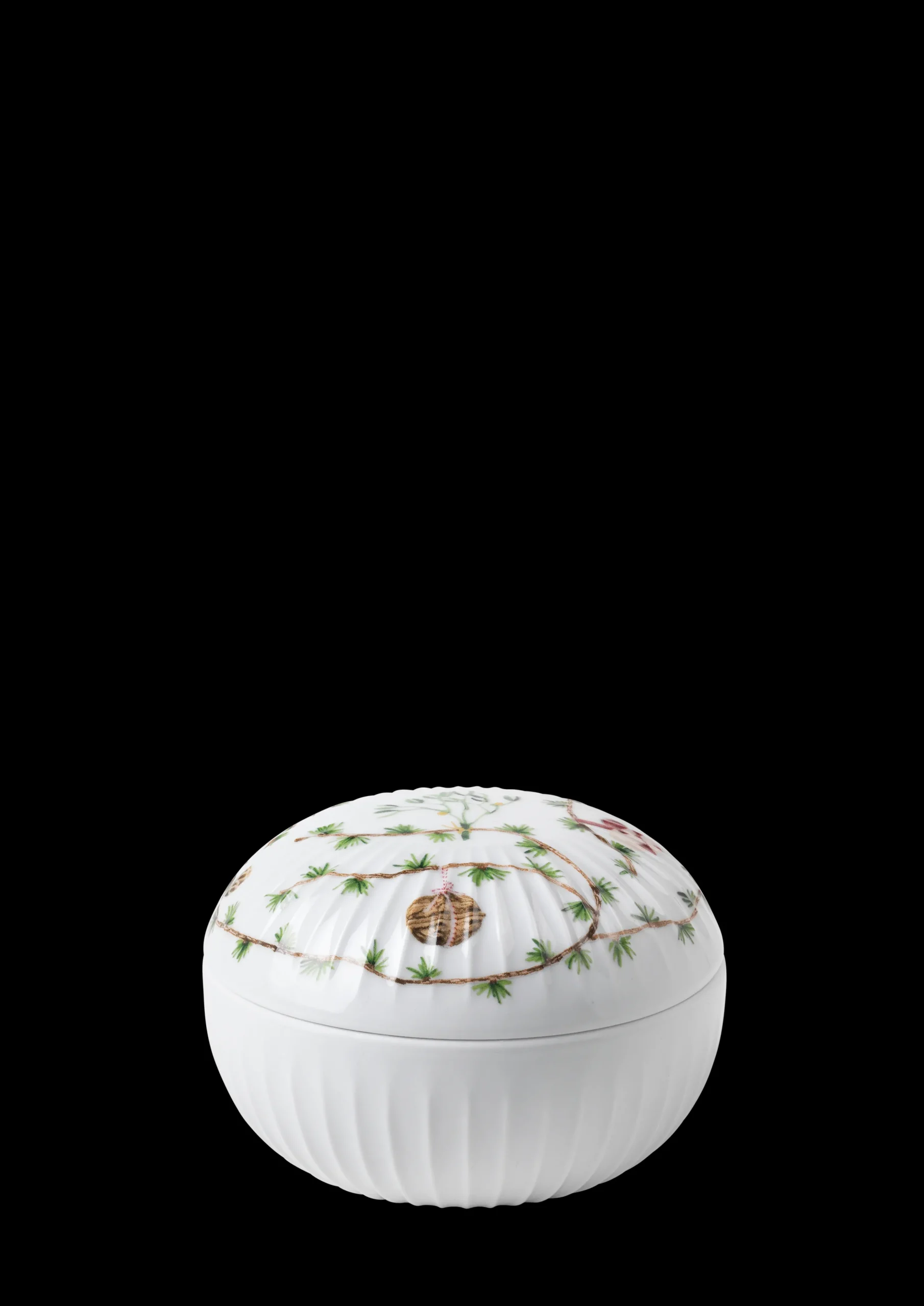 Kähler Hammershøi Christmas Bonbonnier Ø12 cm hvit m. deko