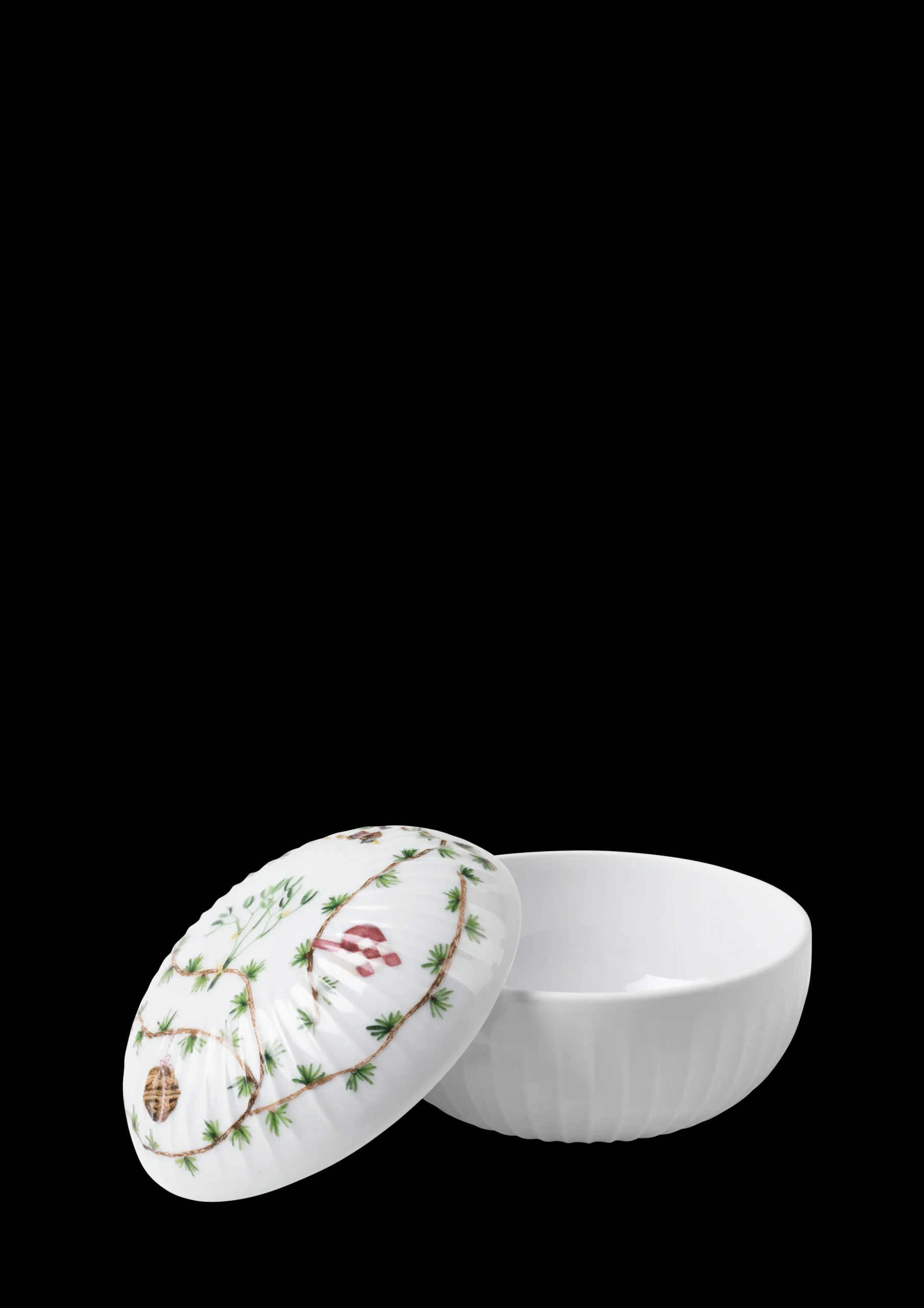 Kähler Hammershøi Christmas Bonbonnier Ø12 cm hvit m. deko