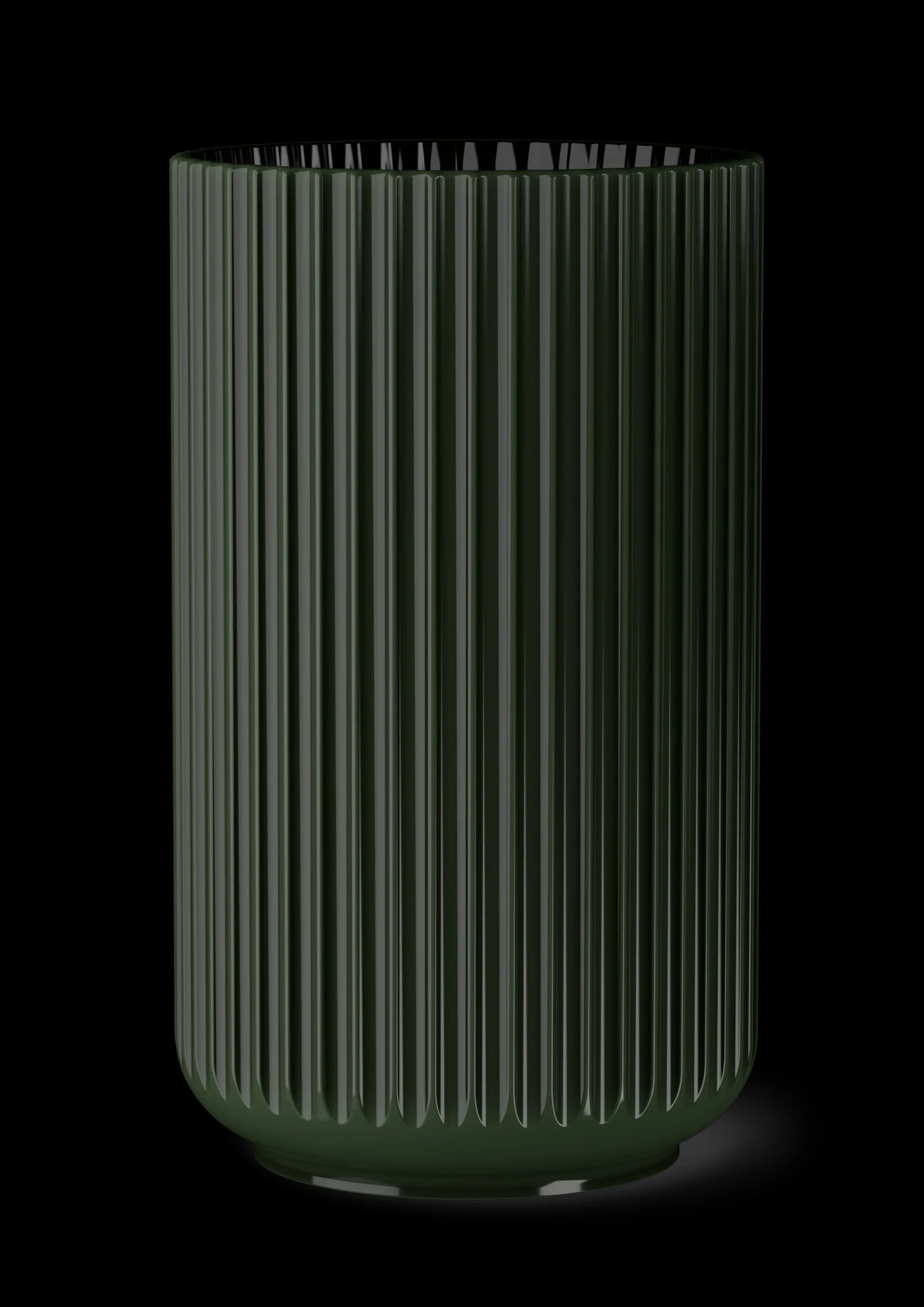 Lyngby Porcelæn Lyngby Vase H31 cm mørk grønn porselen