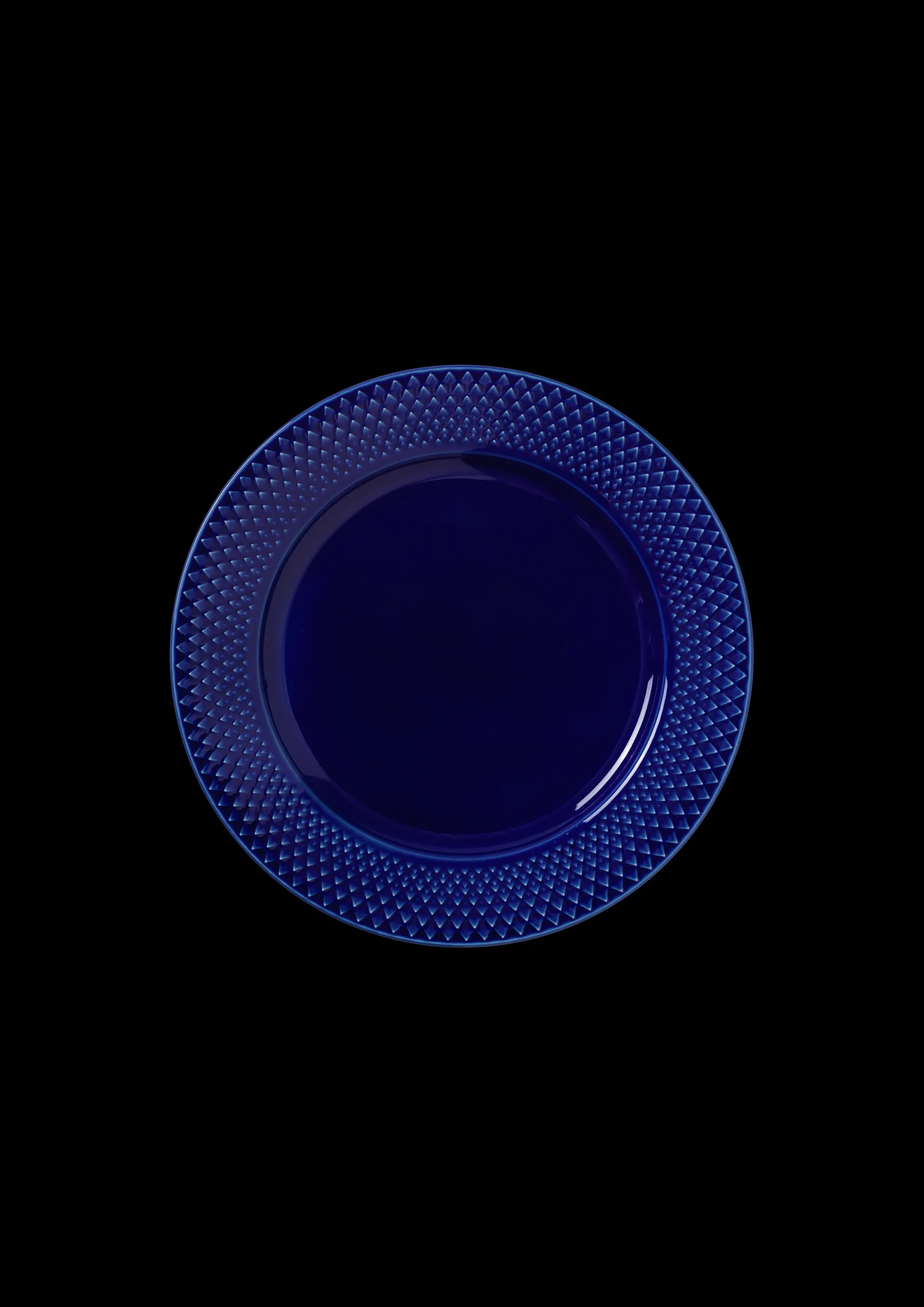 Lyngby Porcelæn Rhombe Color Lunsjtallerken Ø23cm mørk blå