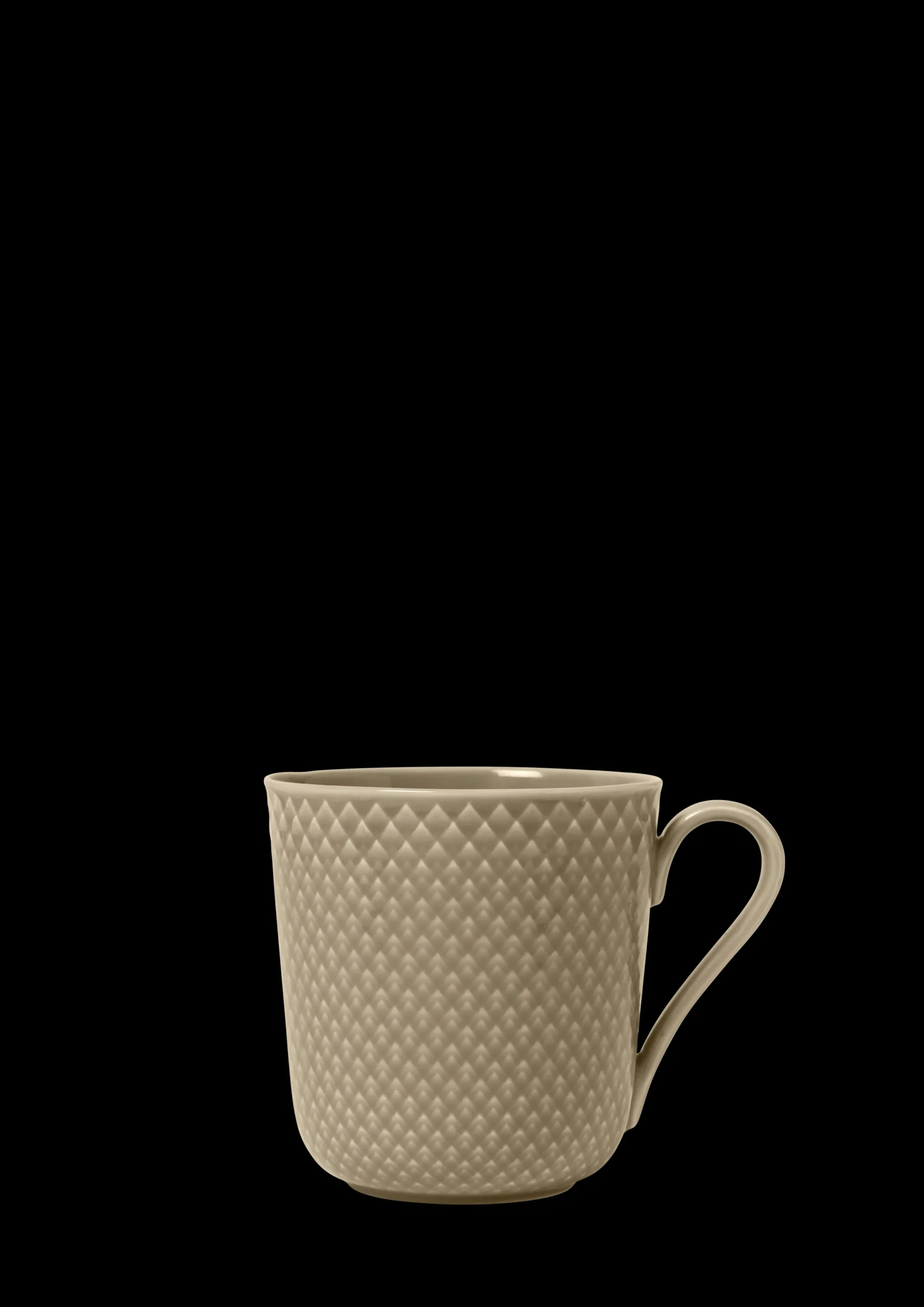 Lyngby Porcelæn Rhombe Earth Kopp med hank 39 cl clay