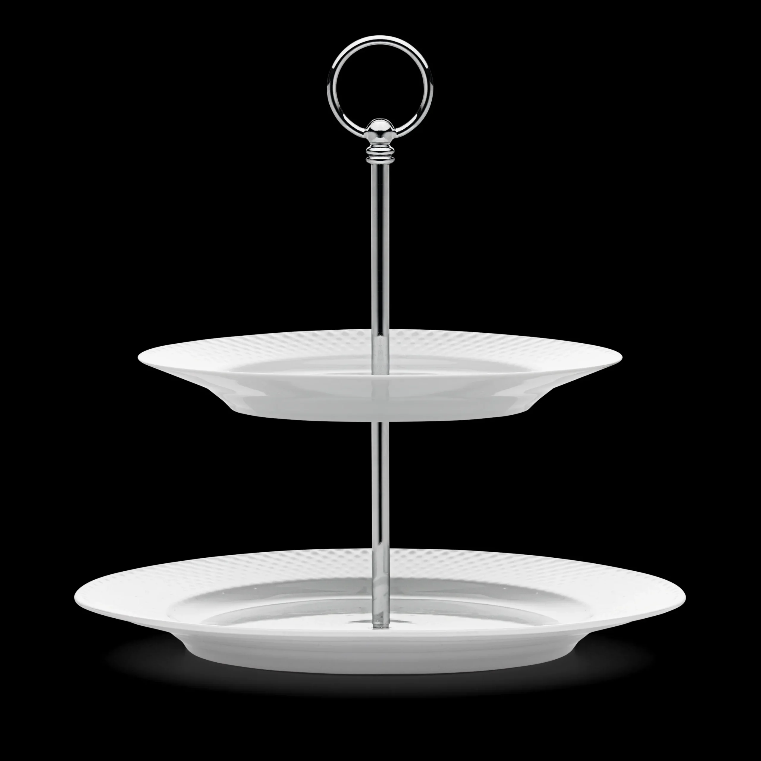 Lyngby Porcelæn Rhombe Etasjefat Ø27 cm hvit
