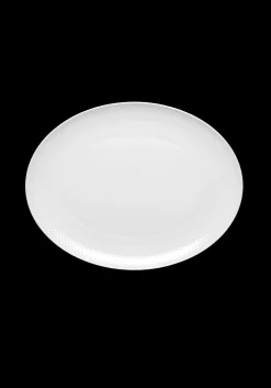 Lyngby Porcelæn Rhombe Oval serveringsfat 42x32 hvit