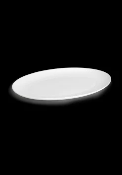 Lyngby Porcelæn Rhombe Oval serveringsfat 42x32 hvit
