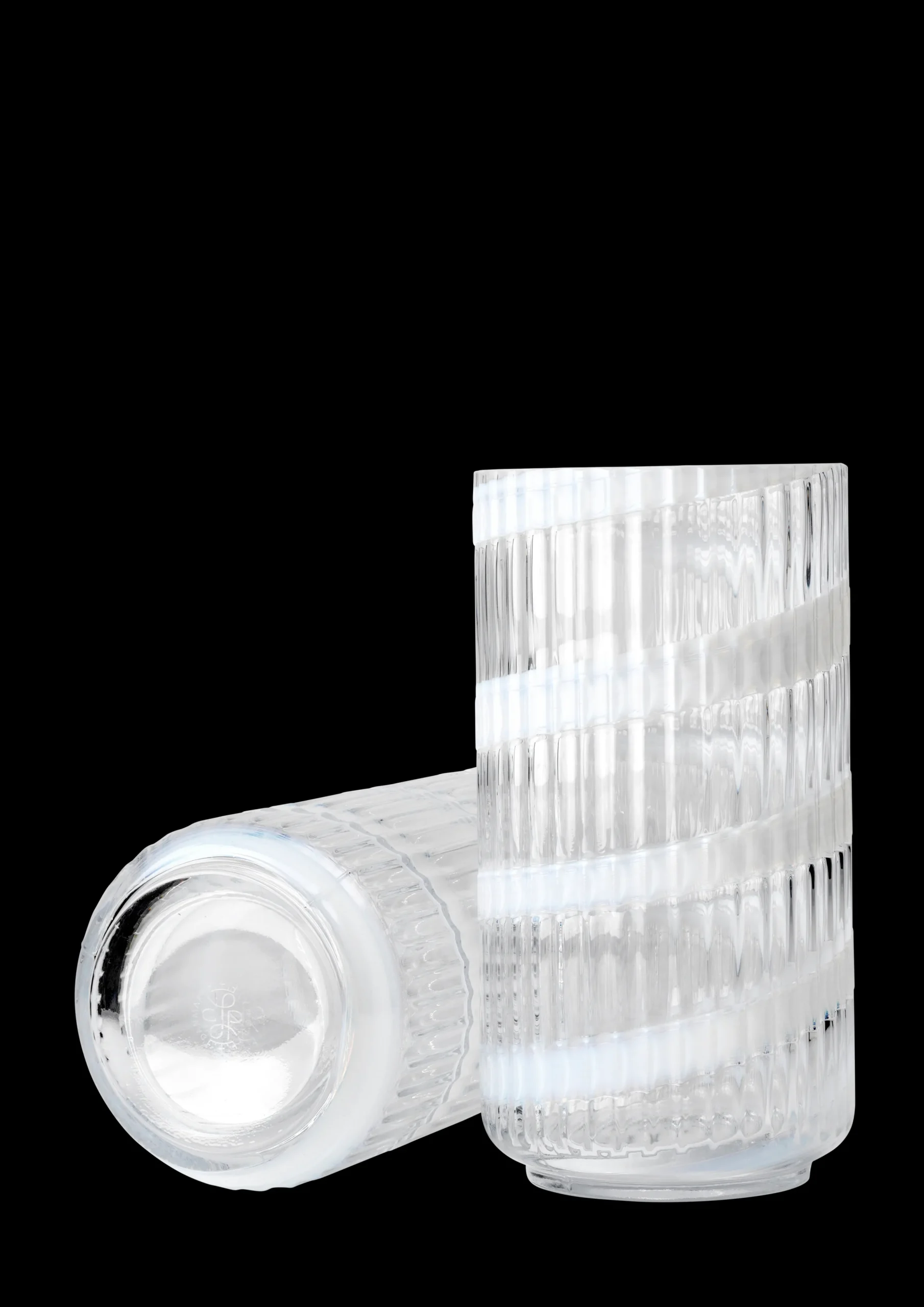 Lyngby Porcelæn Vase H20.5 cm swirl white munnblåst glass