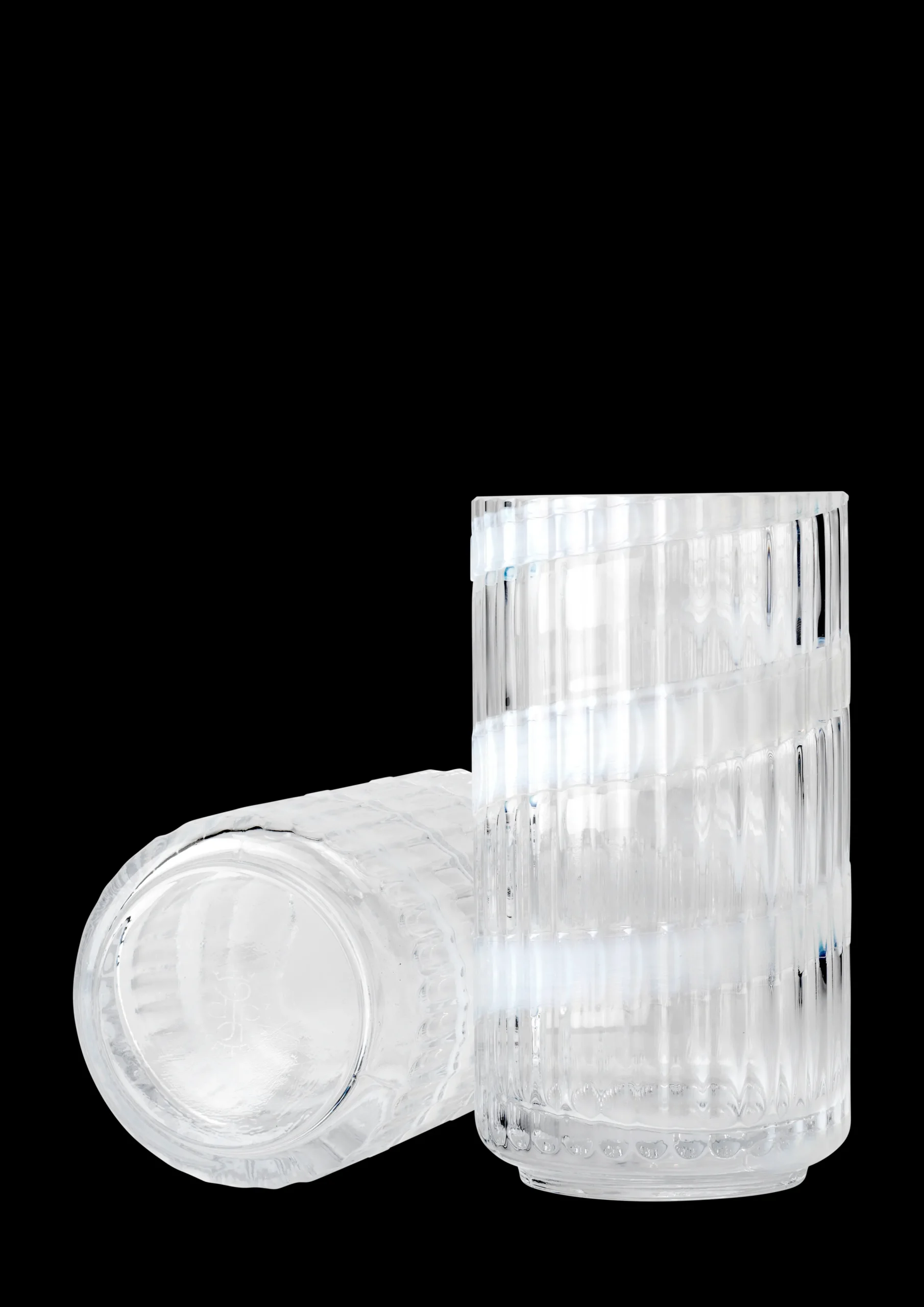 Lyngby Porcelæn Vase H15.5 cm swirl white munnblåst glass