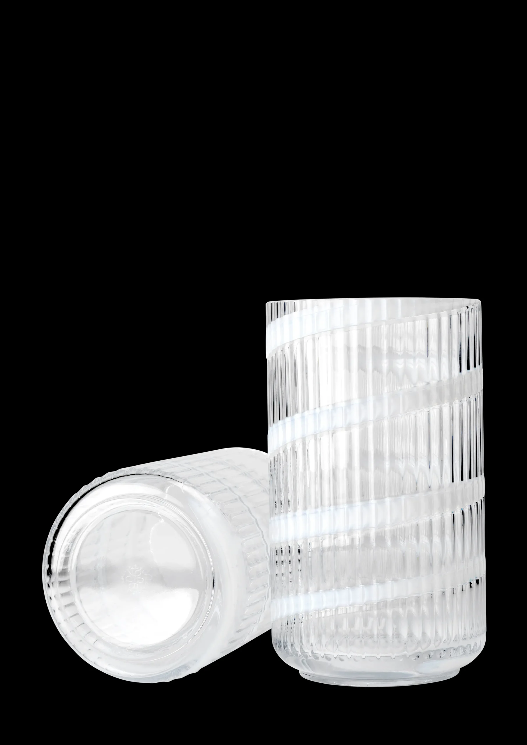 Lyngby Porcelæn Vase H25 cm swirl white munnblåst glass