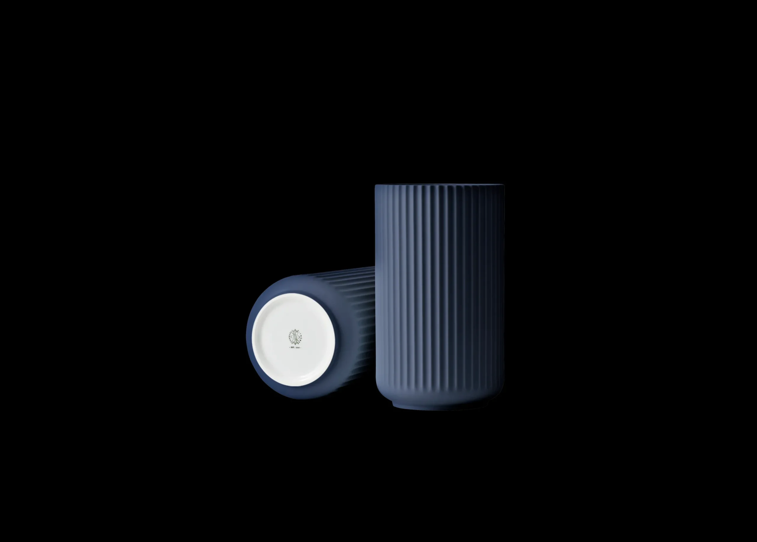 Lyngby Vase H25 midnight blue porselen